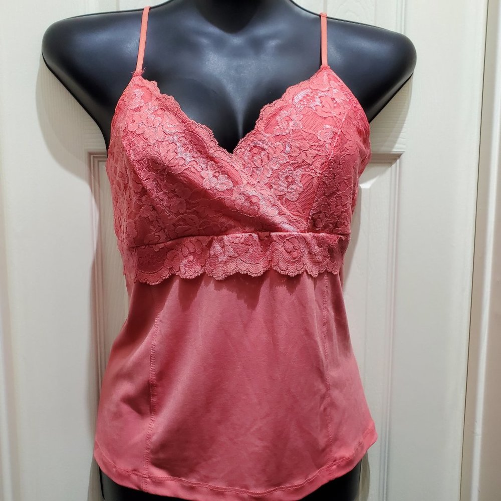 MOA MOA Women's Camisole Peach Lace Tank Top, XL